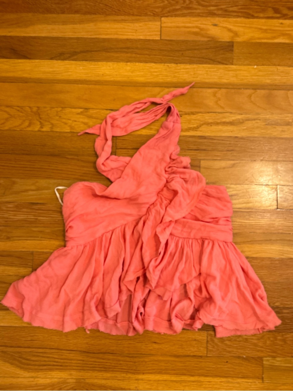 Free People Pink Halter Ruffled Women’s Top size S